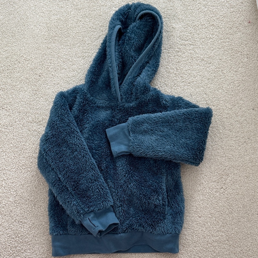 Primary Cozy Teal Kids Sherpa Hoodie
